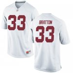 Youth Alabama Crimson Tide #33 Jackson Bratton White Replica NCAA College Football Jersey 2403ROJV8